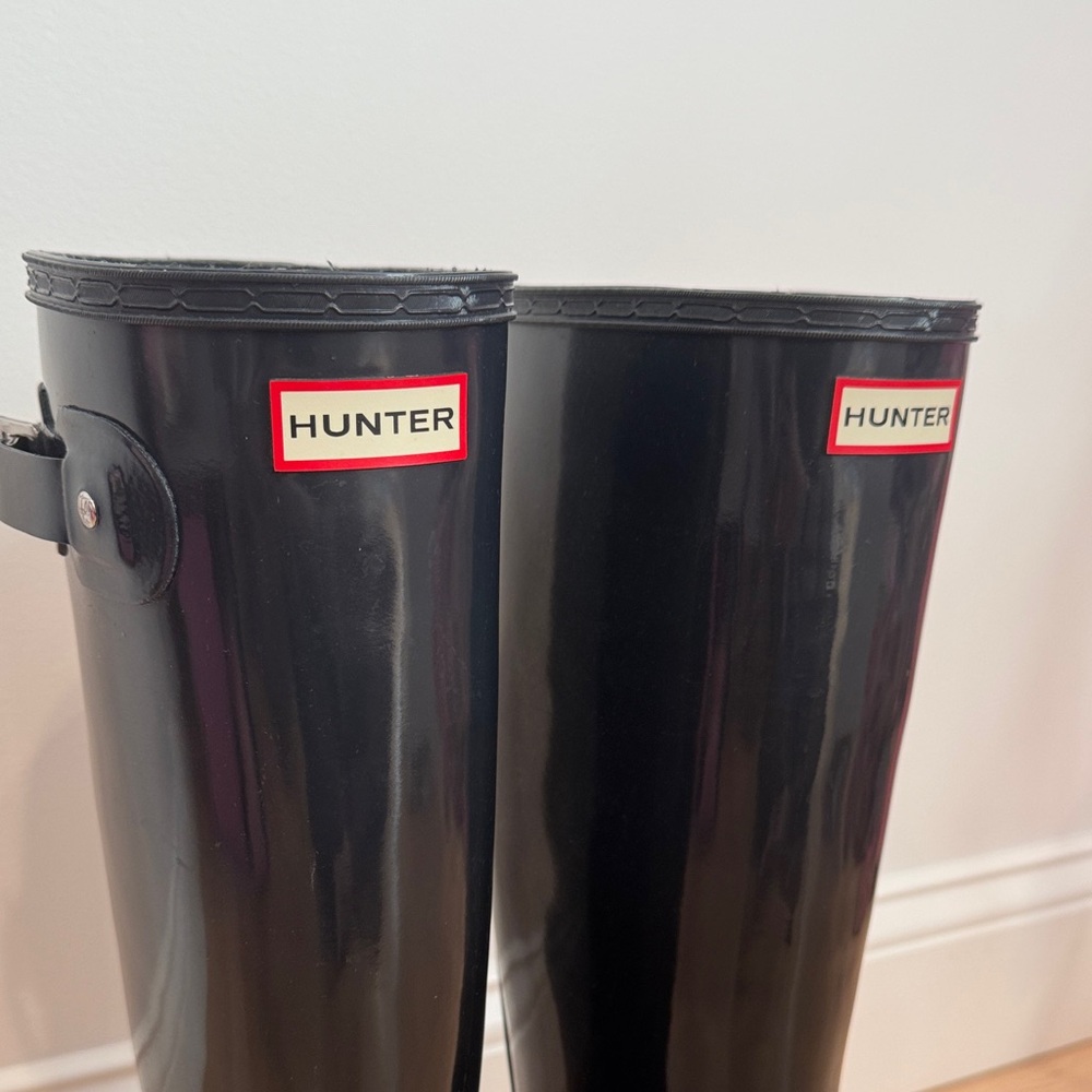 Hunter Glossy Black Rain Boots - Picture 3 of 8